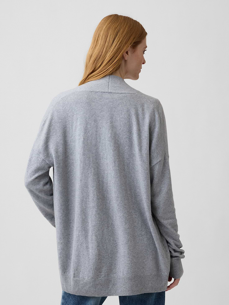 Image number 2 showing, CashSoft Relaxed Open-Front Cardigan