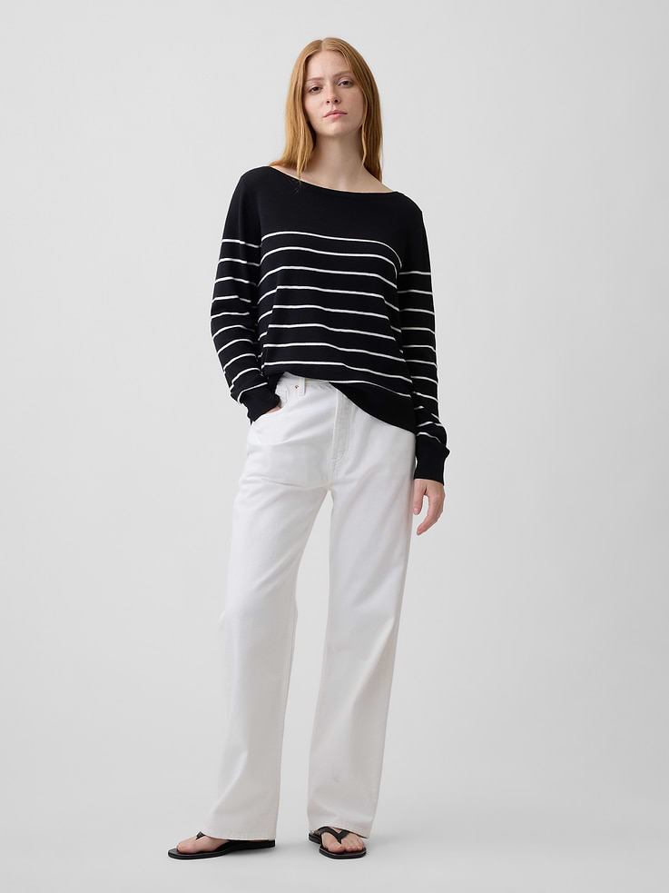 Image number 3 showing, Relaxed Jersey Boatneck Sweater