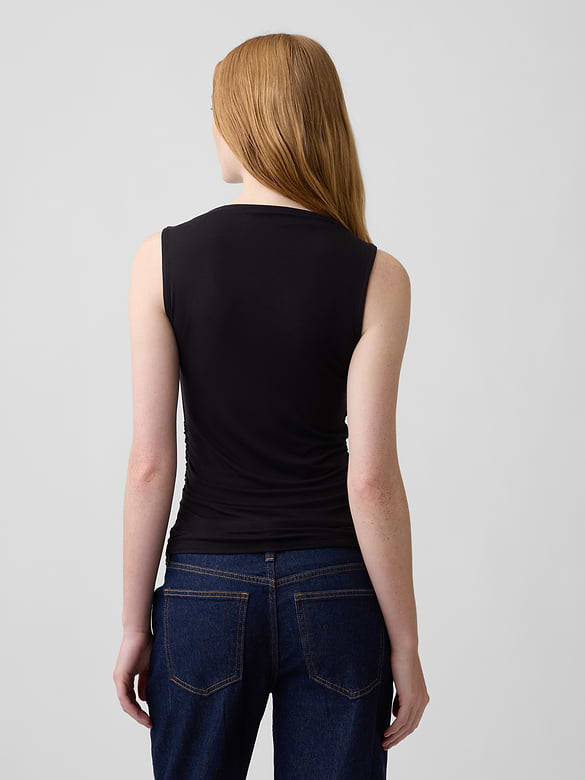 Sleeveless Cowl-Neck Top