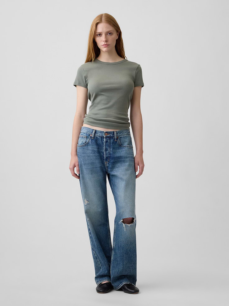 Image number 3 showing, Ribbed Crewneck T-Shirt