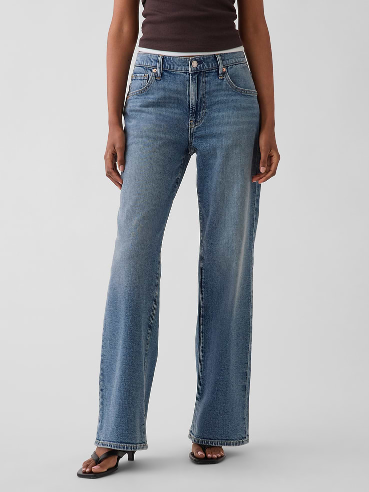 Image number 2 showing, Low Rise Baggy Flare Jeans