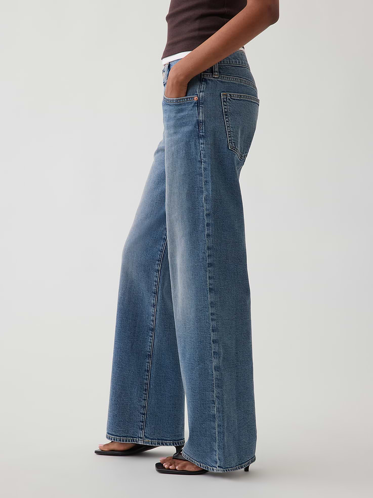 Image number 3 showing, Low Rise Baggy Flare Jeans