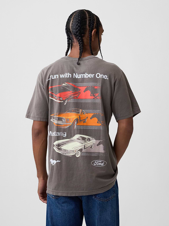 Ford Mustang Heavyweight Crop Graphic T-Shirt