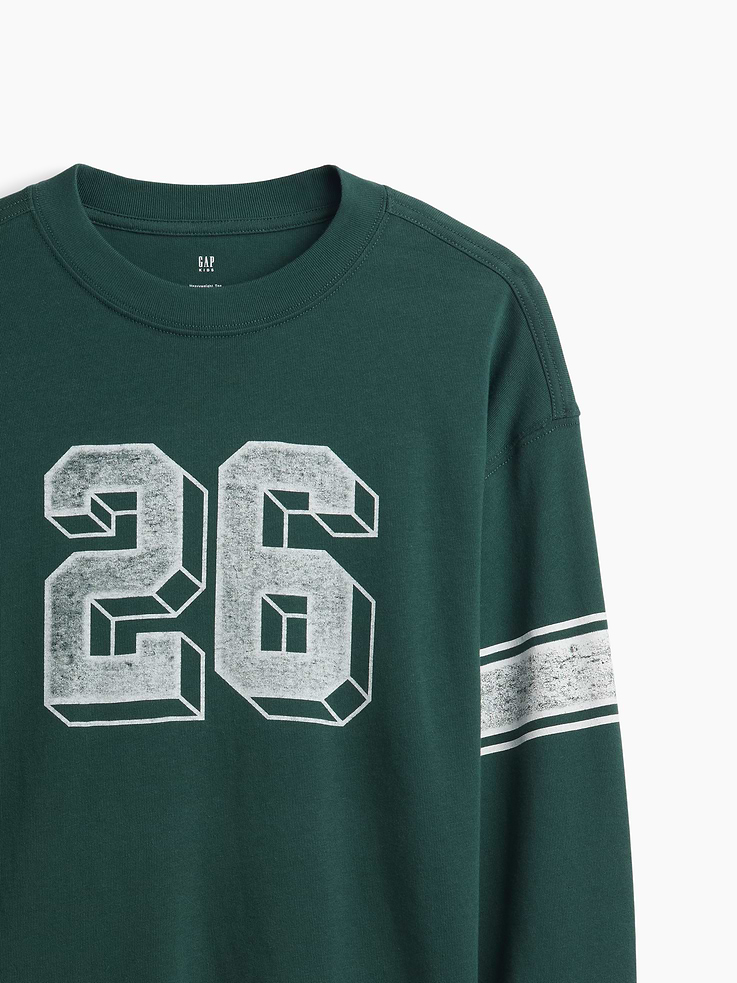 L'image numéro 5 présente T-shirt surdimensionné en tissu épais à imprimé pour Enfant