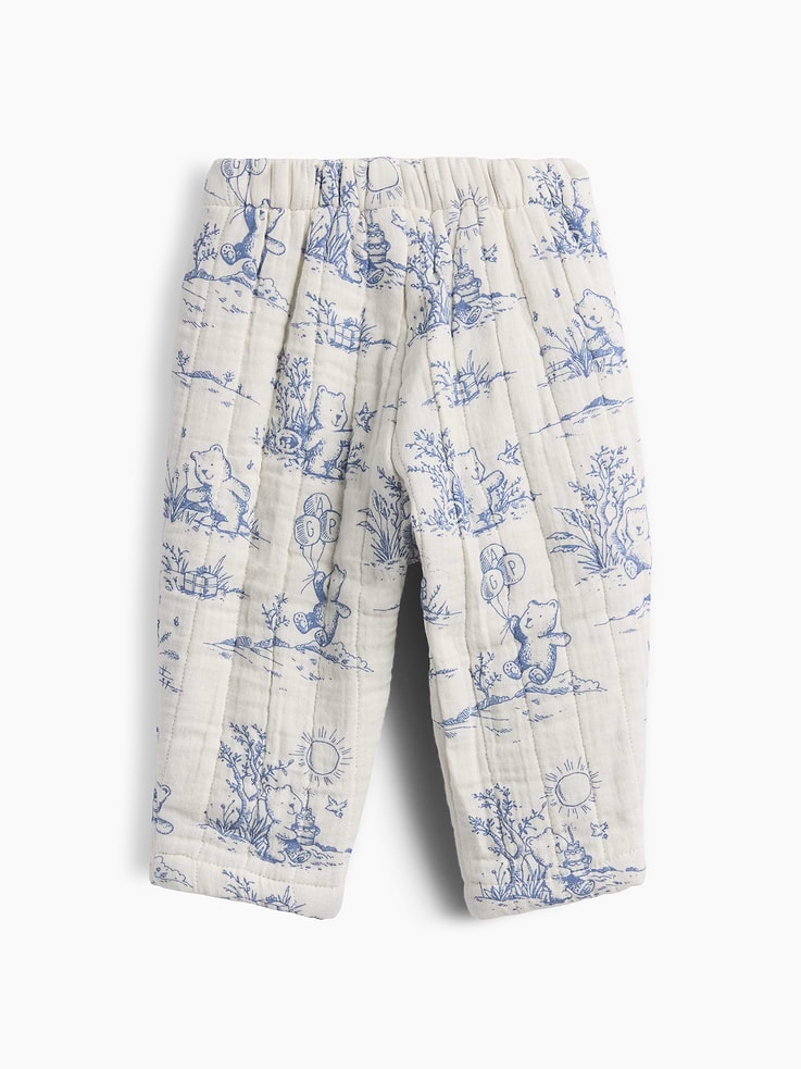 L'image numéro 2 présente Pantalon matelassé à taille élastique en gaze pour Bébé