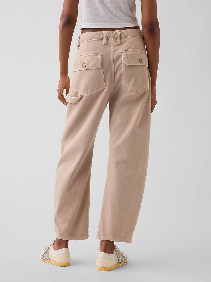 Image number 5 showing, Mid Rise Barrel Utility Ankle Pants