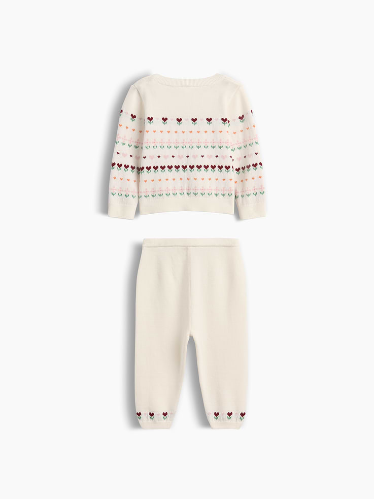Image number 2 showing, Baby Floral Heart Sweater Set