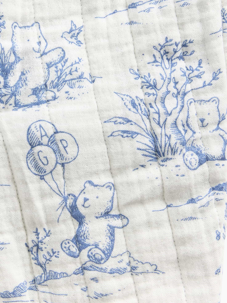 L'image numéro 3 présente Pantalon matelassé à taille élastique en gaze pour Bébé
