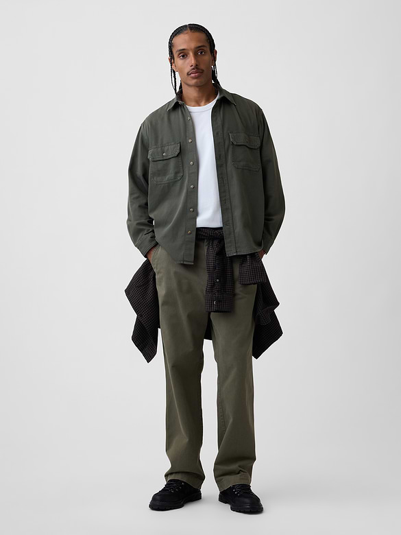 UltraSoft Denim Relaxed Utility Shirt