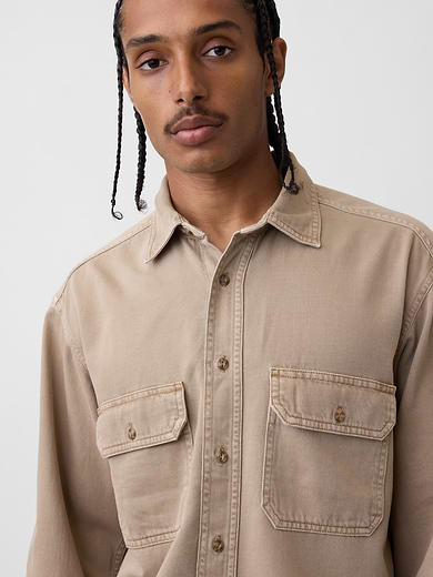 Image number 4 showing, UltraSoft Denim Relaxed Utility Shirt