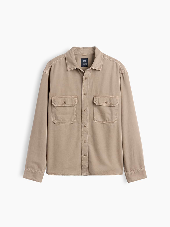 UltraSoft Denim Relaxed Utility Shirt