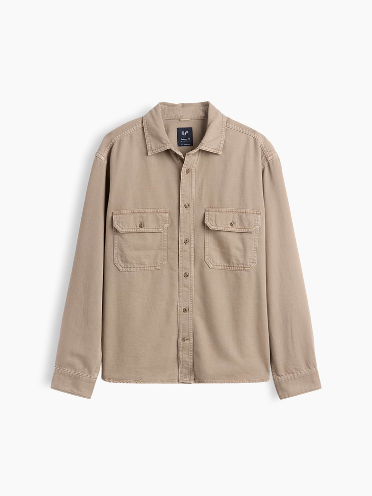 Image number 5 showing, UltraSoft Denim Relaxed Utility Shirt
