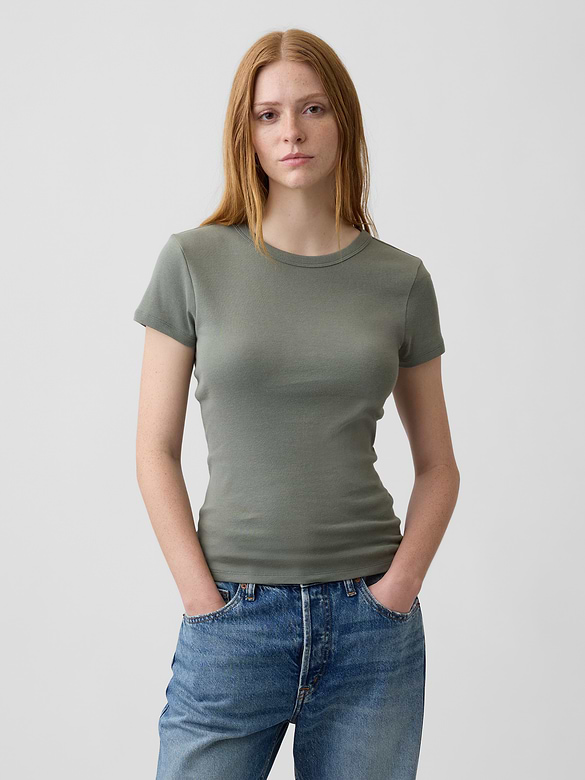 Ribbed Crewneck T-Shirt