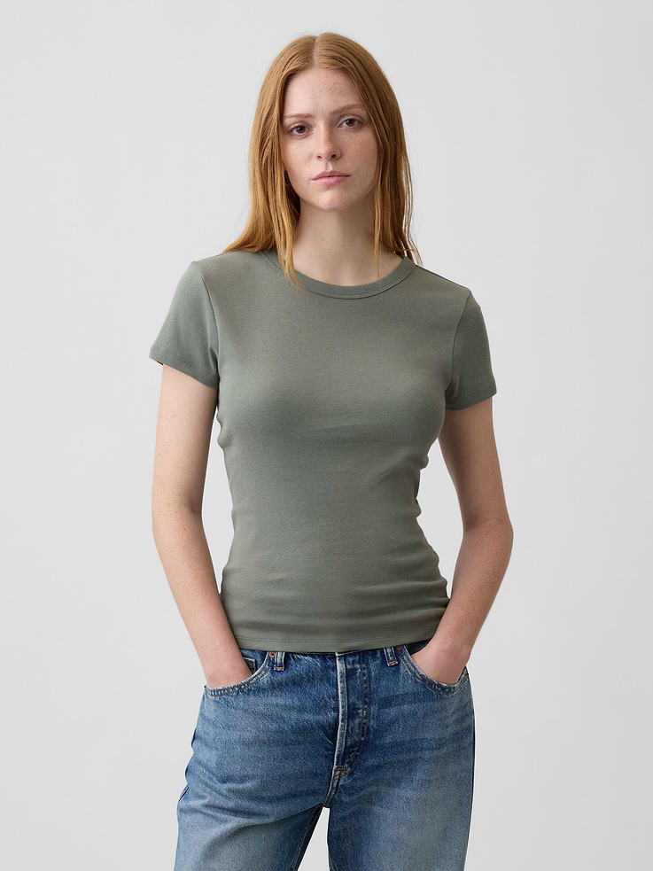 Image number 1 showing, Ribbed Crewneck T-Shirt