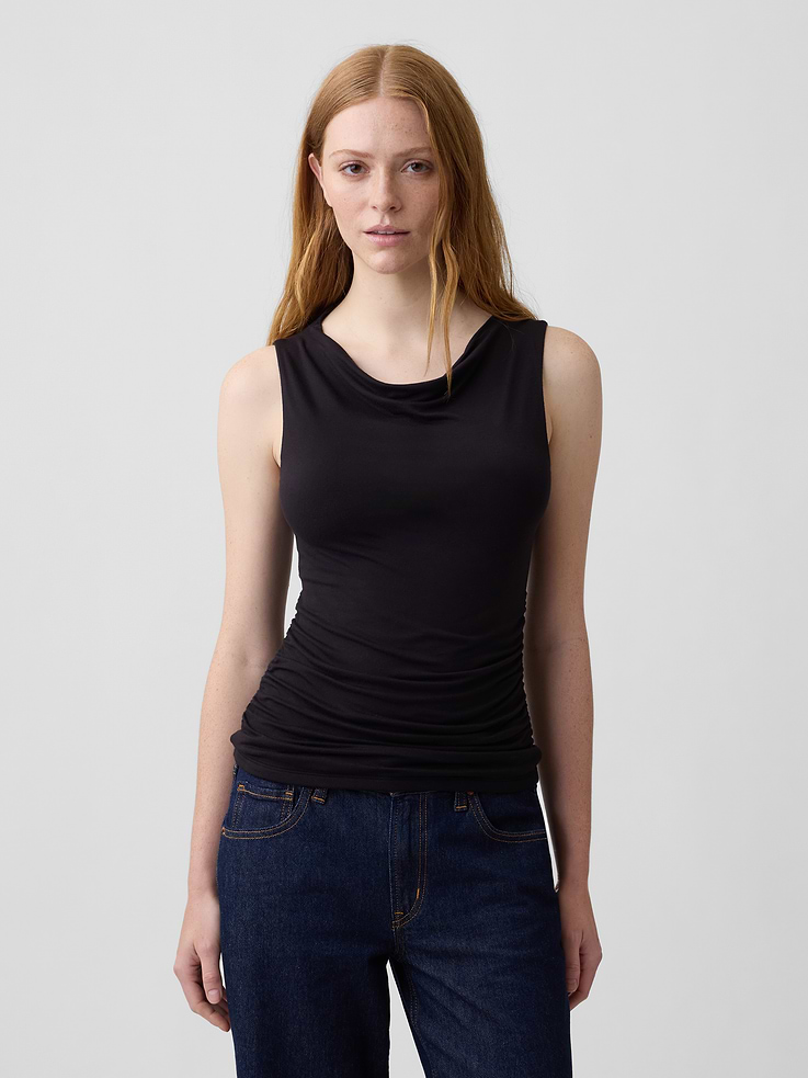 Image number 1 showing, Sleeveless Cowl-Neck Top