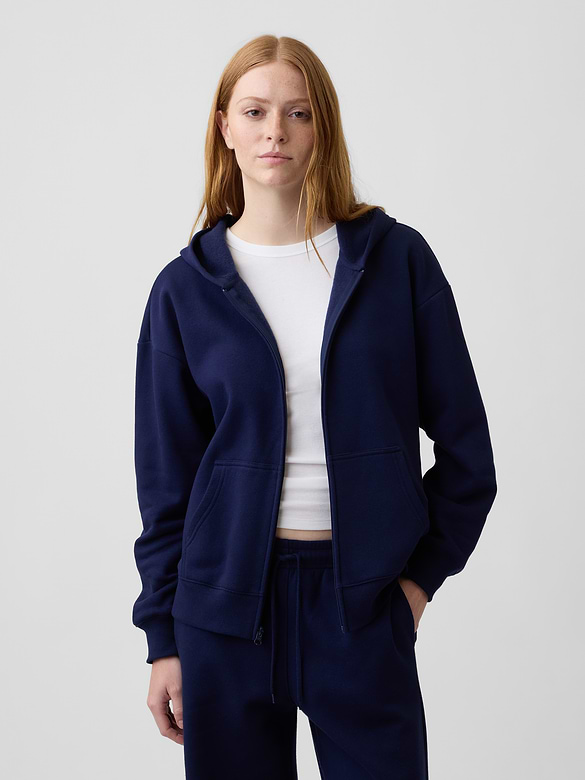 Oversized Fleece Zip Hoodie