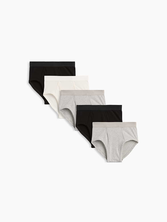Kids Organic Stretch Cotton Basic Briefs (5-Pack)