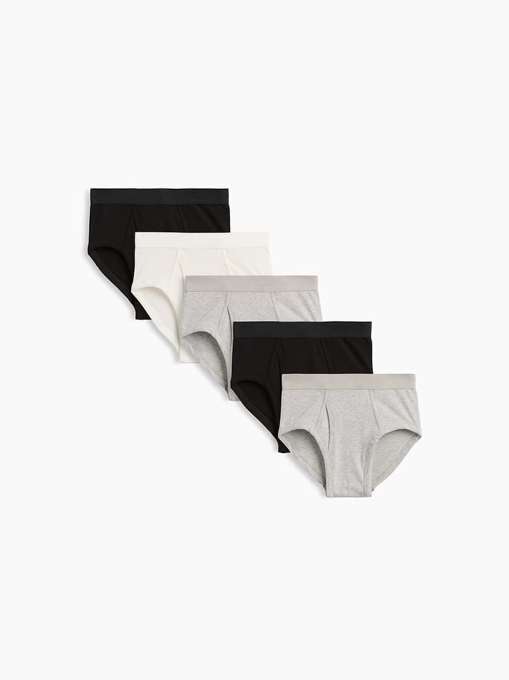 Image number 1 showing, Kids Organic Stretch Cotton Basic Briefs (5-Pack)
