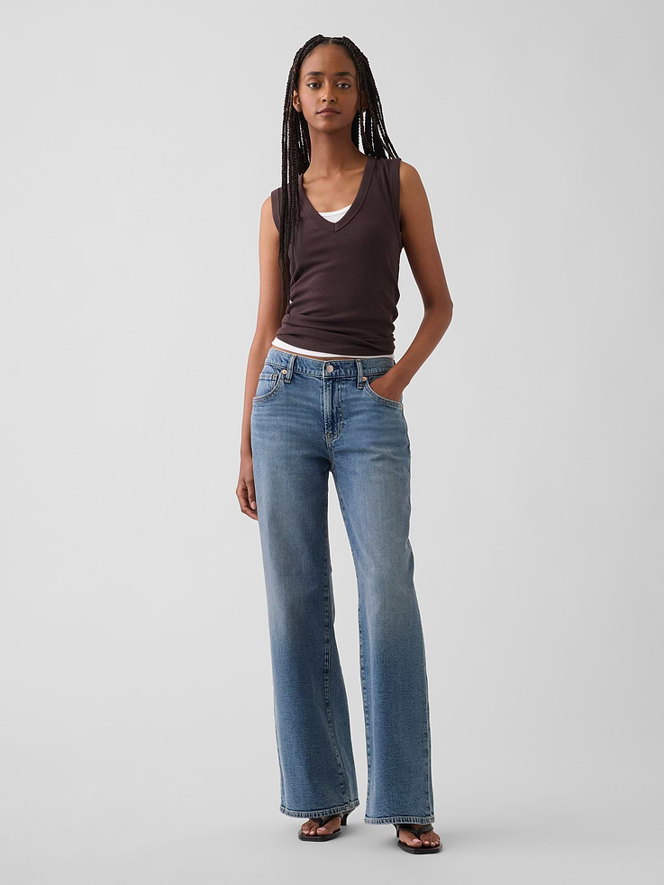 Image number 1 showing, Low Rise Baggy Flare Jeans