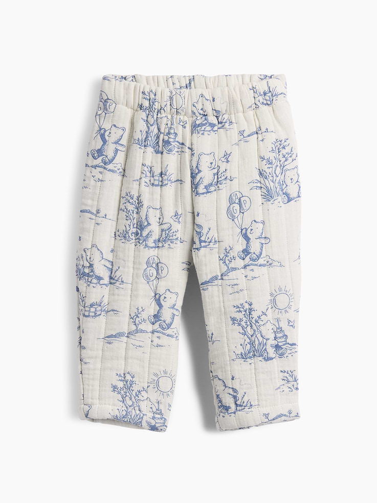 L'image numéro 1 présente Pantalon matelassé à taille élastique en gaze pour Bébé