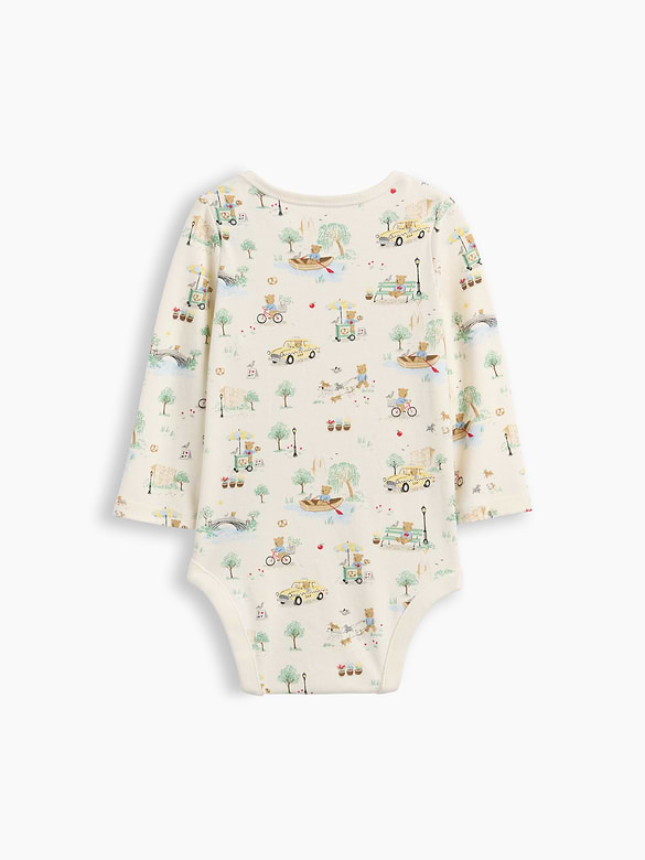 Baby First Favorites Organic Cotton Brannan Bear Toile Bodysuit