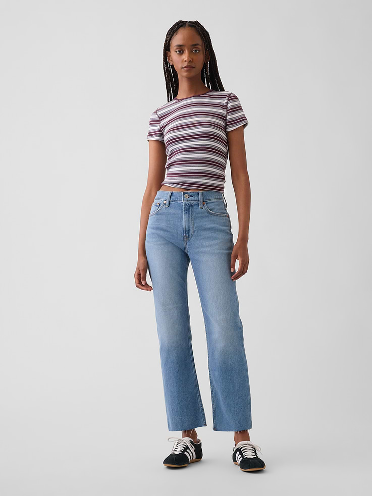 Image number 1 showing, High Rise ’90s Slim Straight Crop Jeans