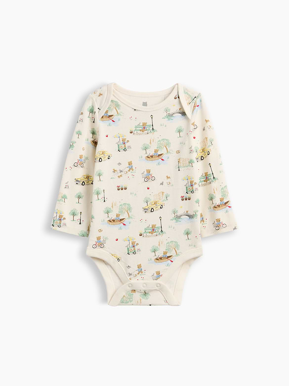 Baby First Favorites Organic Cotton Brannan Bear Toile Bodysuit