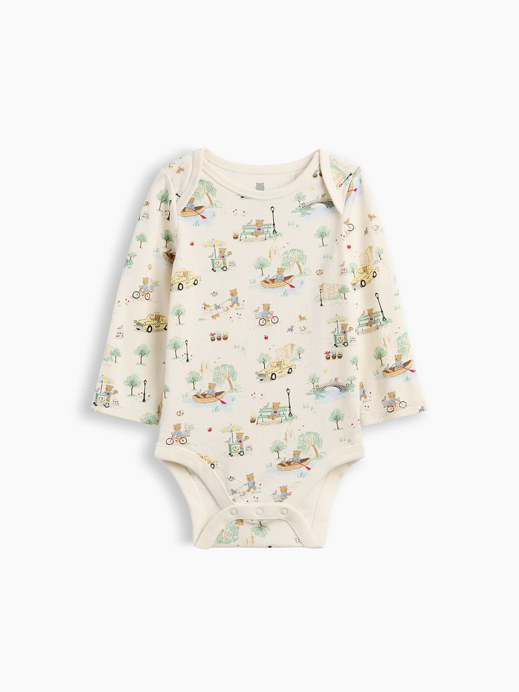 Image number 1 showing, Baby First Favorites Organic Cotton Brannan Bear Toile Bodysuit