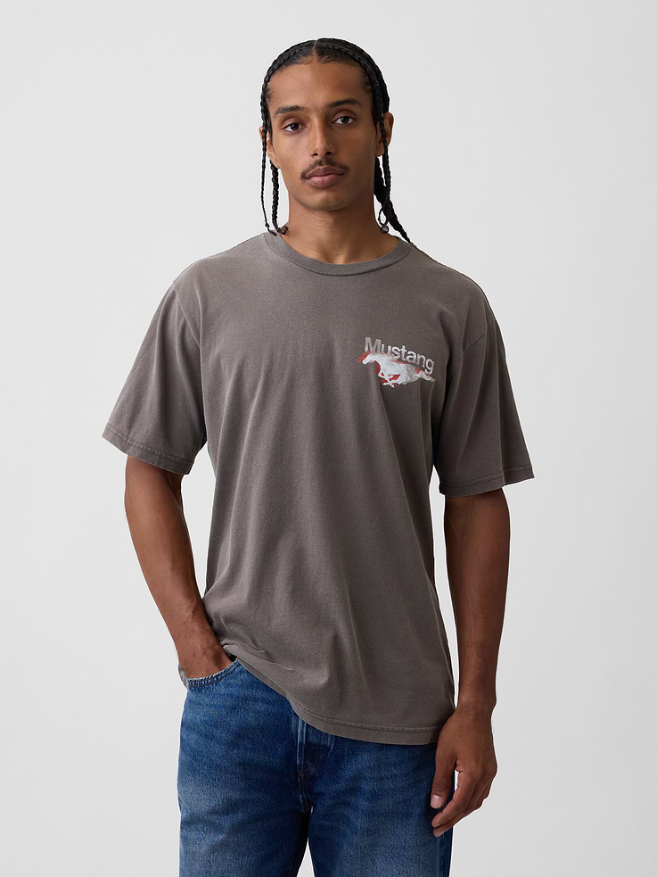 Image number 1 showing, Ford Mustang Heavyweight Crop Graphic T-Shirt