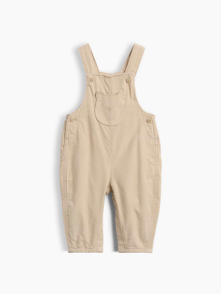 Image number 1 showing, Baby Corduroy Bear Pocket Overalls