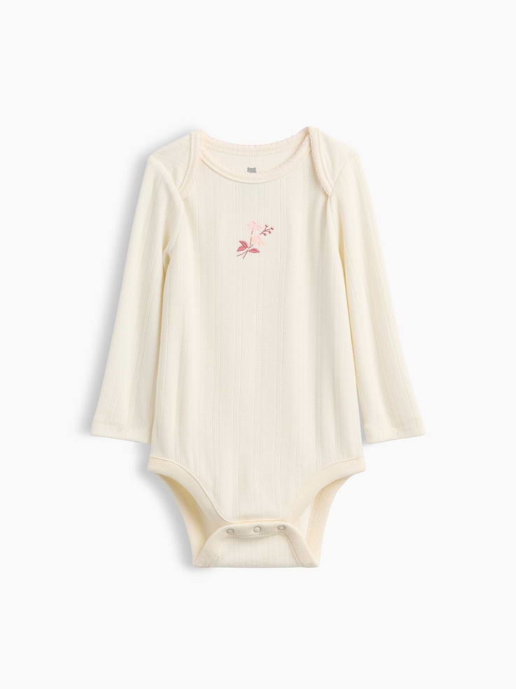 Image number 1 showing, Baby Softspun Pointelle Bodysuit