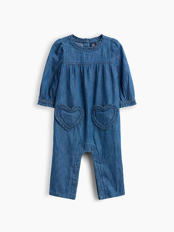 Baby Denim Heart One-Piece