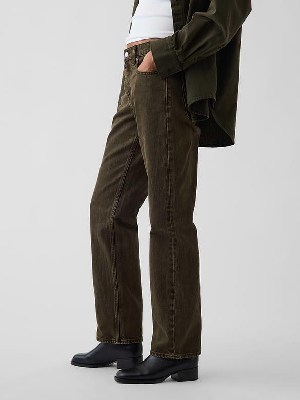 Mid Rise Straight Taper Jeans