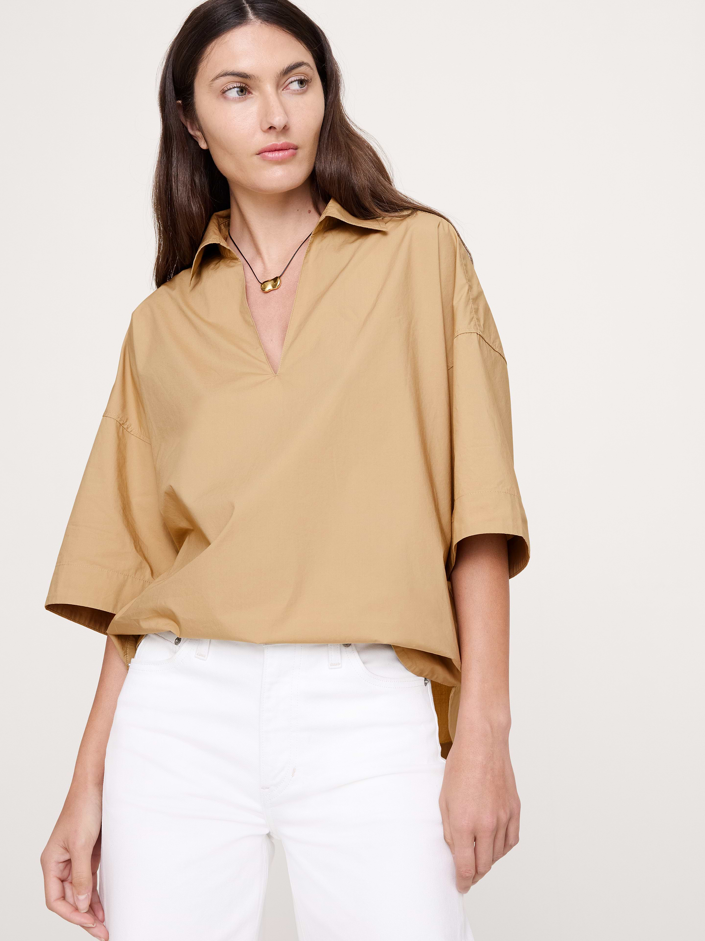 Image number 1 showing, Cotton Poplin Popover Tunic