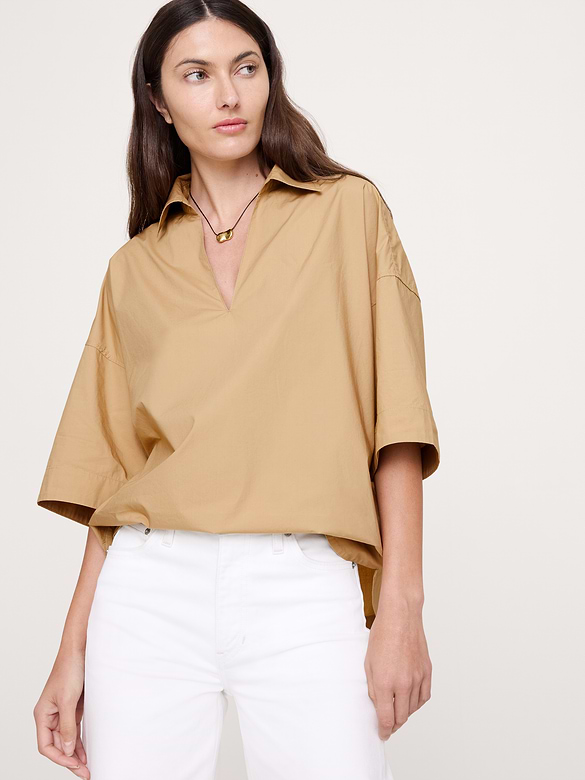 Cotton Poplin Popover Tunic