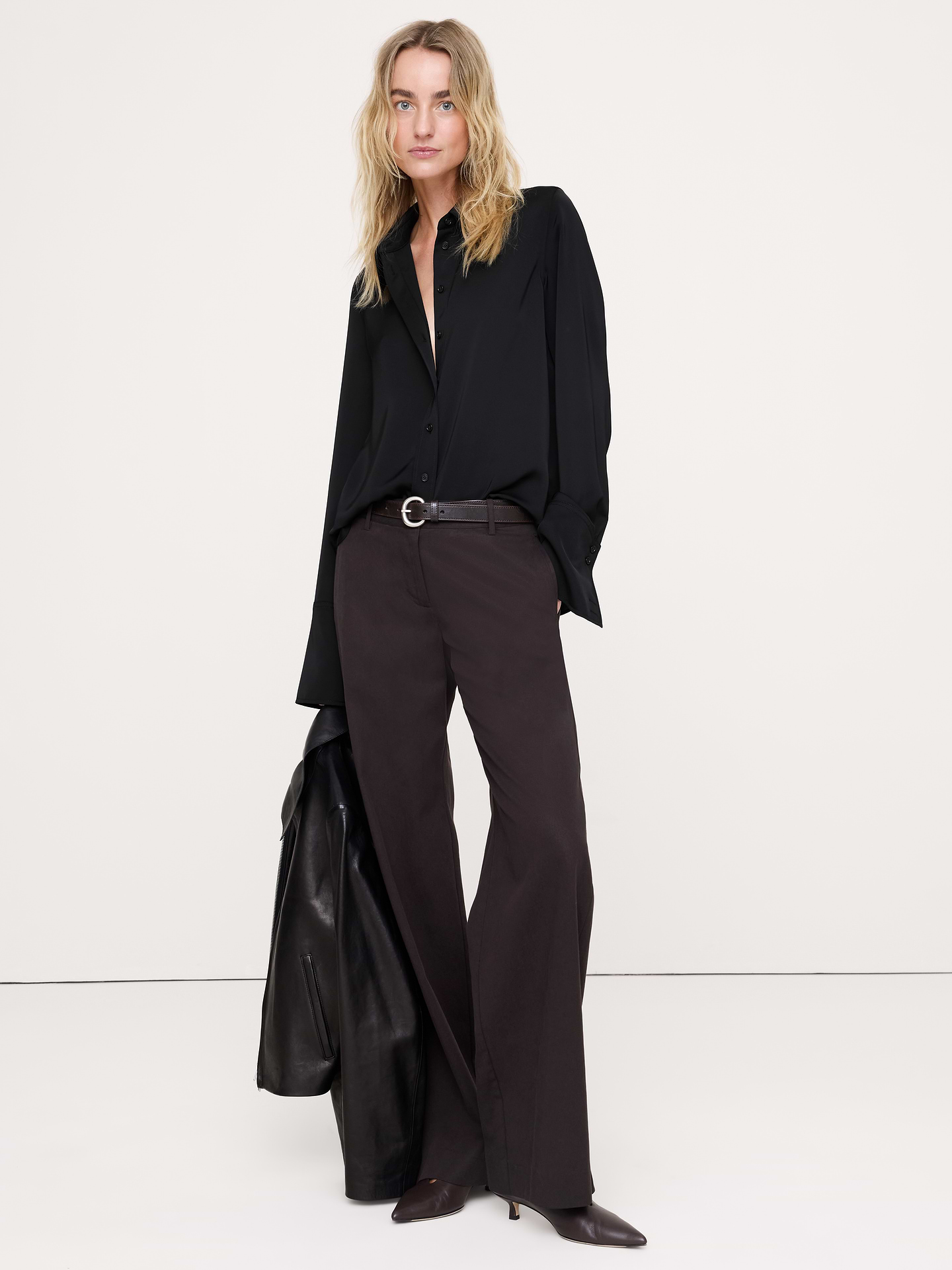 Image number 1 showing, Relaxed Crepe Shirt