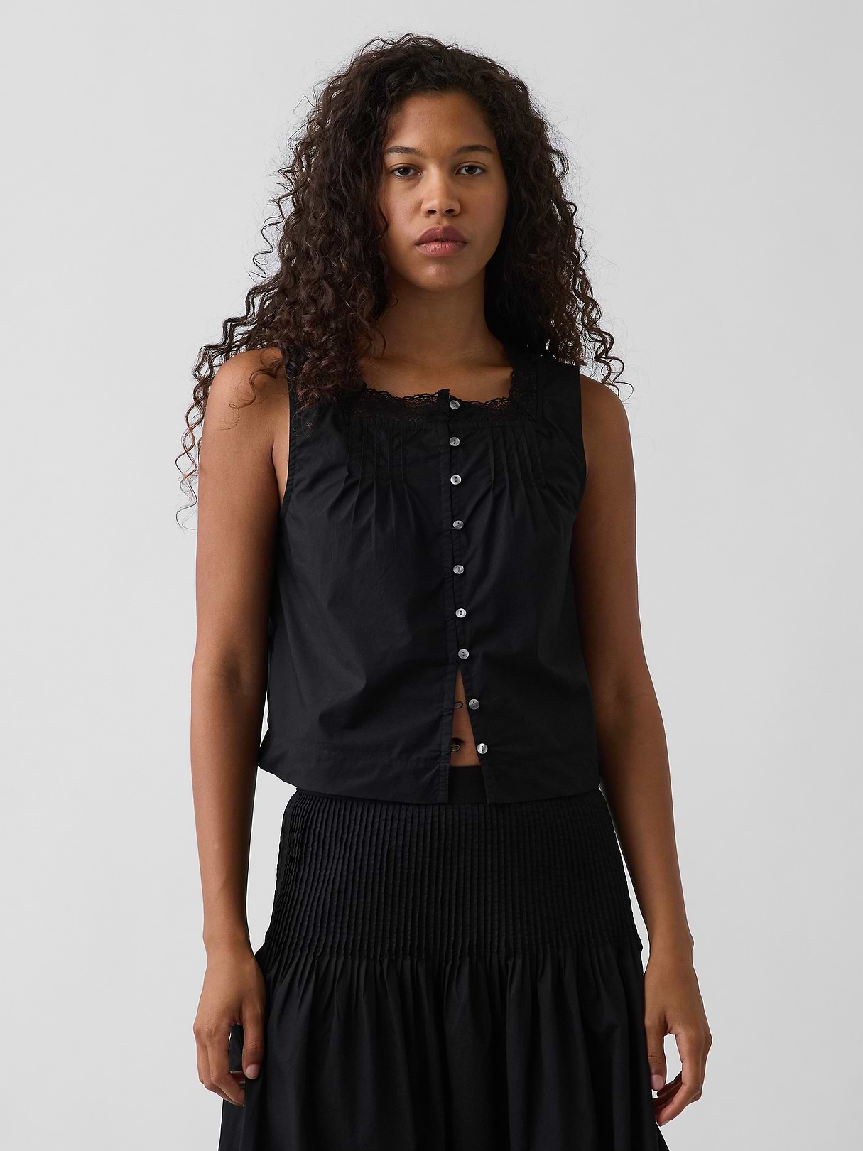 Poplin Pintuck Shell Top | Gap