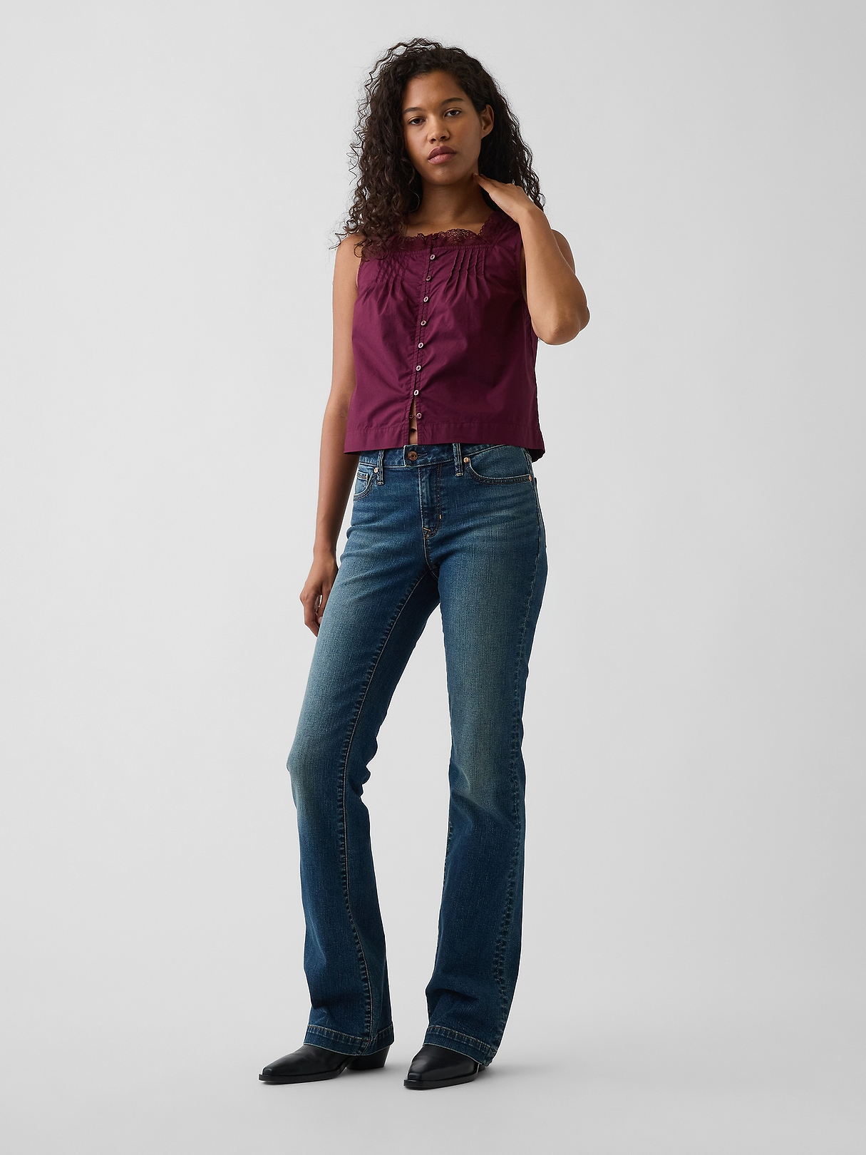 Poplin Pintuck Shell Top | Gap