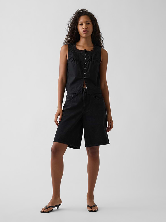 Poplin Pintuck Shell Top