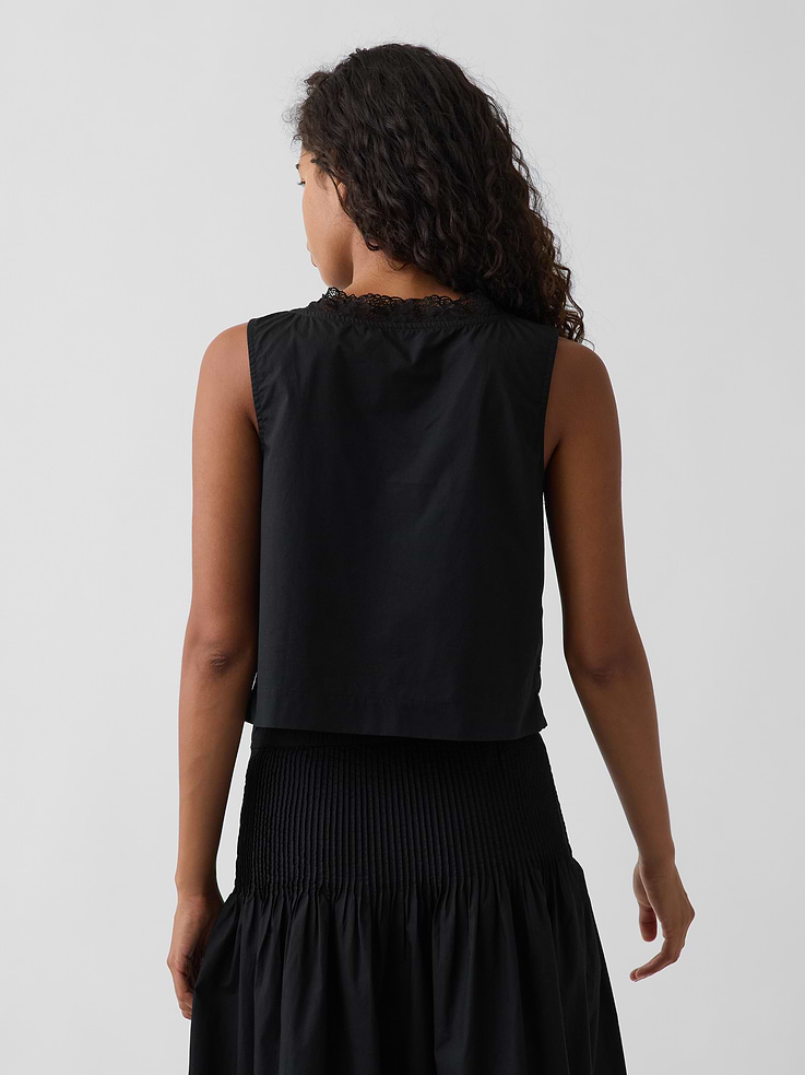 Image number 3 showing, Poplin Pintuck Shell Top