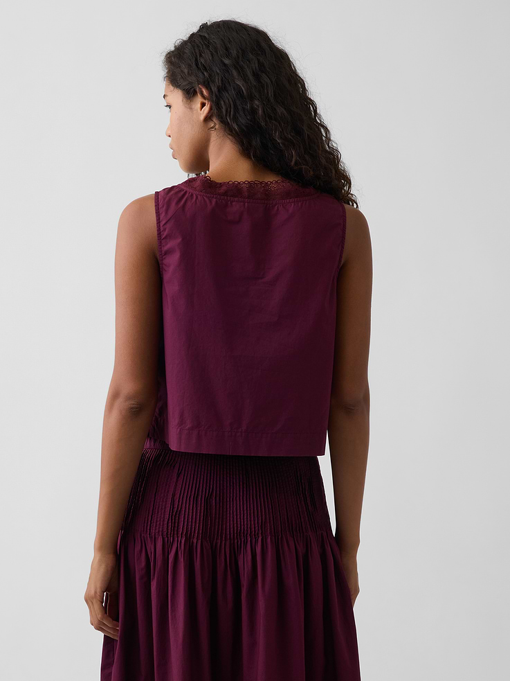 Image number 3 showing, Poplin Pintuck Shell Top