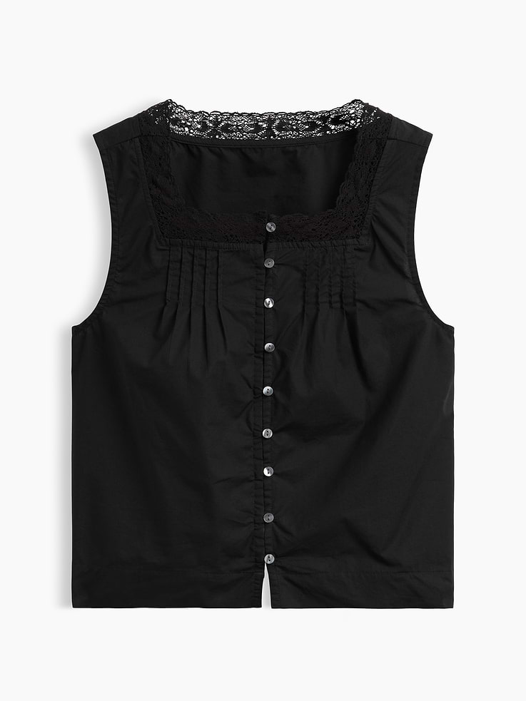 Image number 5 showing, Poplin Pintuck Shell Top