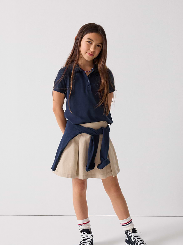 Kids Uniform Stretch Pique Polo Shirt