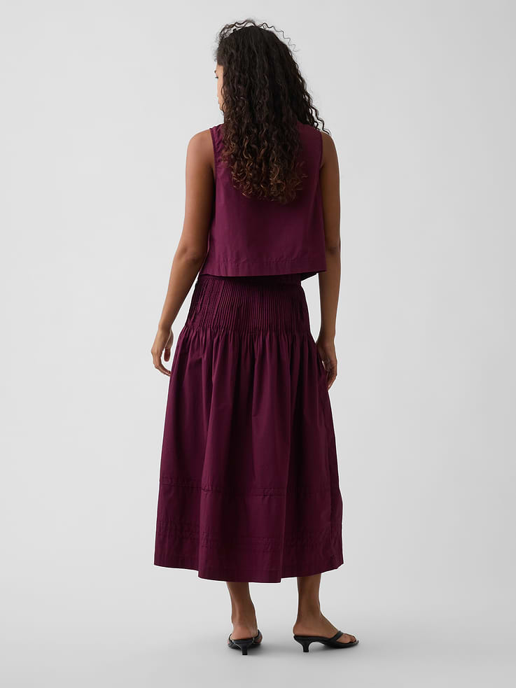 Image number 2 showing, Poplin Pintuck Maxi Skirt