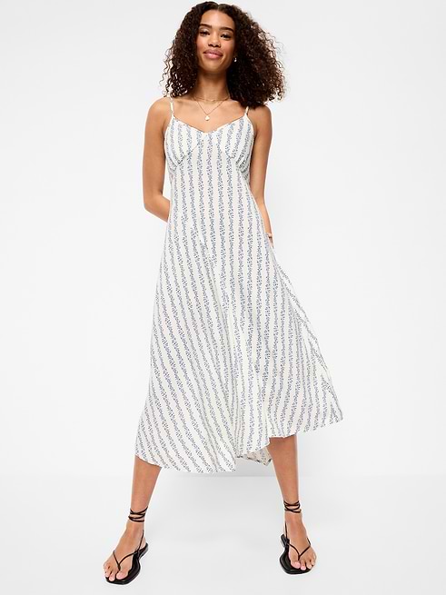 midi tie back dress SAMPLE - comfort Double layered bodice Sizing Choose the size that best matches your body measurements on our size chart AE Tie Back Midi Dress