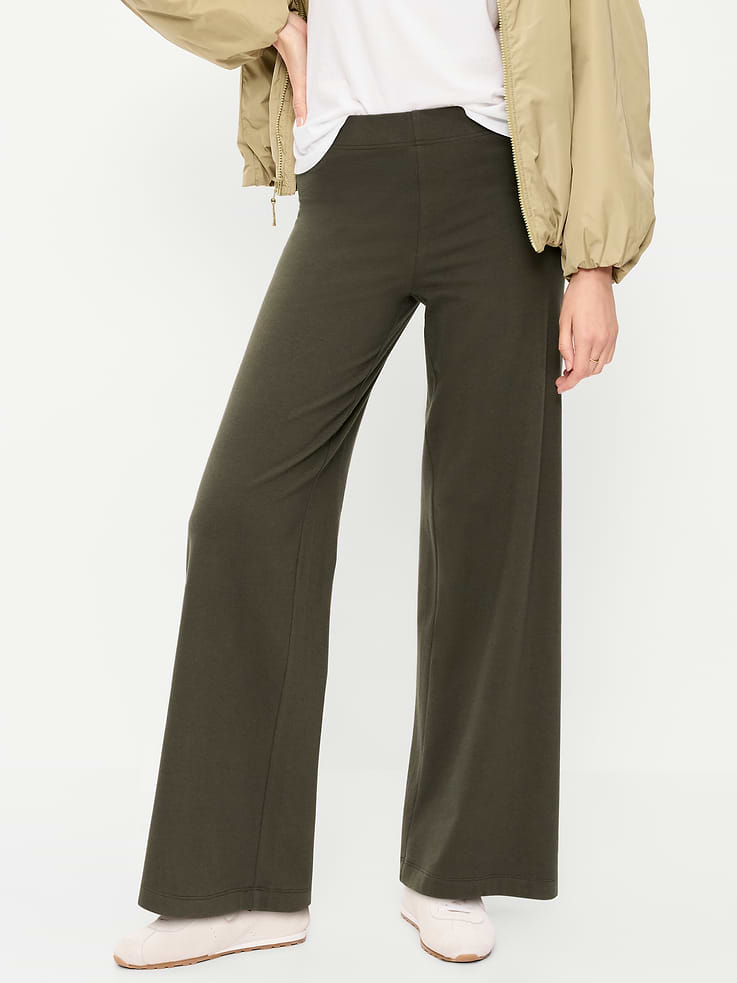 L'image numéro 2 présente Legging jambe large tendance à taille haute