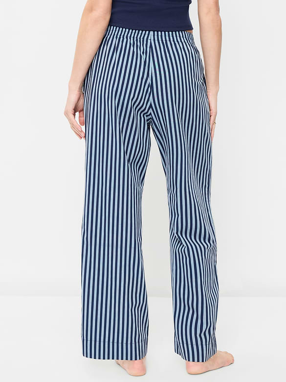 High-Waisted Poplin Pajama Pant