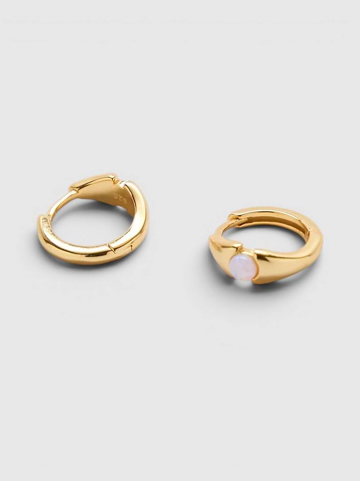 Image number 2 showing, Admiral Row Opal Mini Huggie Hoop Earrings