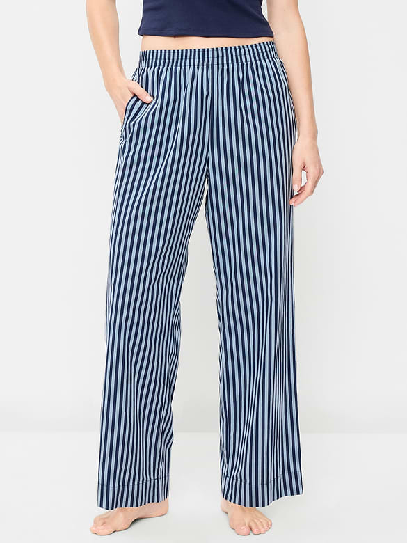 High-Waisted Poplin Pajama Pant