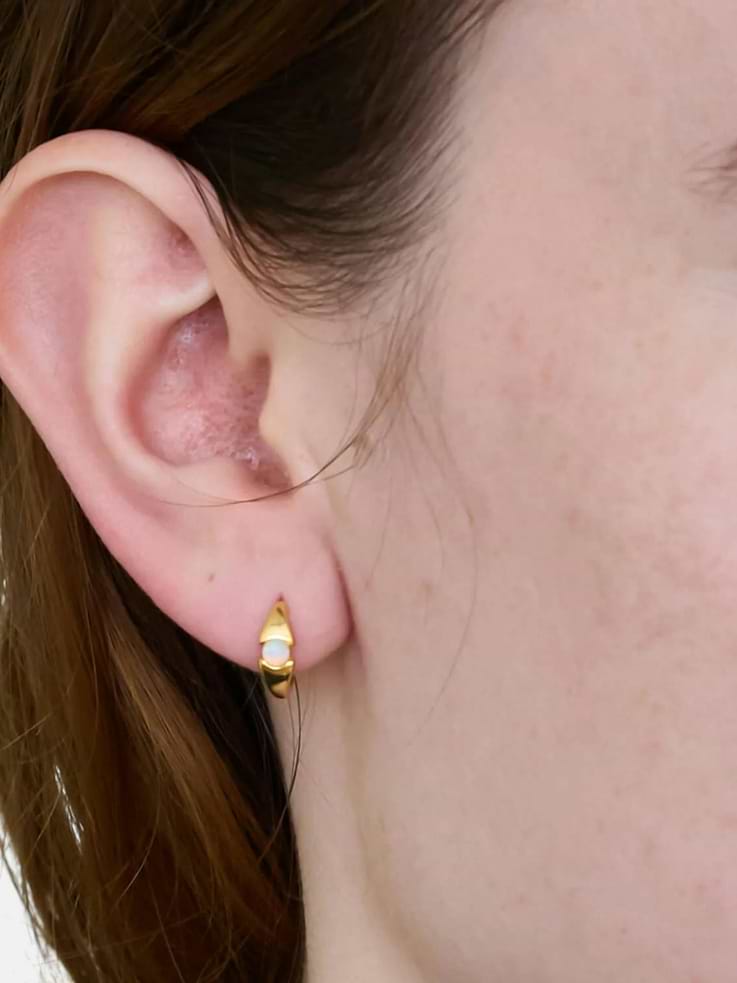 Image number 3 showing, Admiral Row Opal Mini Huggie Hoop Earrings